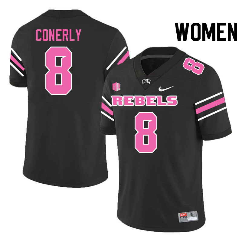 Women #8 Timothy Conerly UNLV Rebels College Football Jerseys Stitched-Black